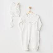 Lenaca Petit Love Bebek Tulum Takım Ekru - 1