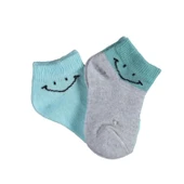 Lenaca Smile 2'li Yaş Patik Çorap  Gri Mint - 1
