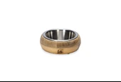 Beeztees DBL Köpek Mama Su Kabı, Dışı Masif Ahşap, Paslanmaz Çelik, 13,5cm, 350ml thumbnail 1
