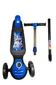 ÇEKİRDEK ZEKA SWİNG SCOOTER MAVİ 3 Tekerlekli Işıklı Çocuk Scooter Swing - 3 Kademeli Yükseklik Ayarı - 3