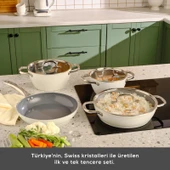Karaca x Refika Birgül Swiss Crystal Metal Kulplu Sahan 20 cm Creamy - 5