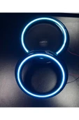 POZART AUDİO SYSTEMS Peteksiz Buzmavi Neon Işıklı 20CM Midrange ve Hoparlör Kapağı 1takım 2adet Hoparlörünüz Görünür - 2
