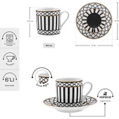 Karaca Helenistik 6 Kişilik Kahve Fincanı 80 ml thumbnail 2