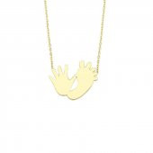 14 Ayar Altın El Ayak İzi Kolyeler thumbnail 2