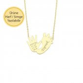 14 Ayar Altın El Ayak İzi Kolyeler thumbnail 1