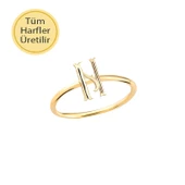 14 Ayar Altın N Harf Yüzük thumbnail 1