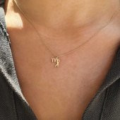 14 Ayar Altın Başak Burç Kolye thumbnail 2