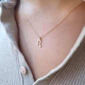 14 Ayar Altın Aslan Burç Kolye thumbnail 2