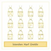 14 Ayar Altın A Harfli Kilit Kolye thumbnail 3