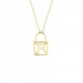 14 Ayar Altın P Harfli Kilit Kolye thumbnail 2