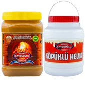 Bozkırlı Çavuşoğlu Odun Ateşinde Kepekli Bozkır Tahini 930 g + Köpüklü Helva 930g - 1