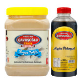 Bozkırlı Çavuşoğlu Kepeksiz Beyaz Tahin 930 g + Andız Pekmezi 1000g - 1