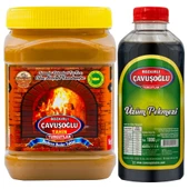 Bozkırlı Çavuşoğlu Odun Ateşinde Kepekli Bozkır Tahini 930 g + Üzüm Pekmezi 930g - 1
