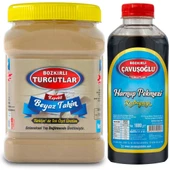 Bozkırlı Çavuşoğlu Kepekli Beyaz Tahin 930 g + Kozalak Pekmezi 1000g - 1