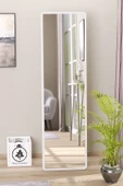 OlcayAksesuar Düz Dikdörtgen Beyaz 150X43 cm Ayaklı Salon Antre Çocuk Odası Banyo WC Yatak Odası Boy Aynası - 2