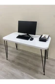 OlcayAksesuar Metal Ayaklı 120x59 cm Beyaz Çalışma Masası Bilgisayar Masası thumbnail 3