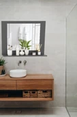 OlcayAksesuar Siyah Banyo Aynası Lavabo Aynası Dekoratif Ayna 60x45 cm Yatay - 2