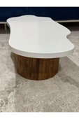 OlcayAksesuar Asimetrik Bulut Model 120x60 cm Kalın Kenarlı Orta Sehpa Kahverengi Orta Sehpa - 3