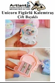 Unicorn Kalemtraş 4 Renk 1 Paket Hazneli Jumbo Kalemtıraş Unicorn Boynuzlu Standart Kalem Açacağı Sevimli Plastik - 2
