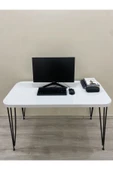 OlcayAksesuar Metal Ayaklı 120x59 cm Beyaz Çalışma Masası Bilgisayar Masası thumbnail 1