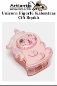 Unicorn Kalemtraş 4 Renk 1 Paket Hazneli Jumbo Kalemtıraş Unicorn Boynuzlu Standart Kalem Açacağı Sevimli Plastik - 4
