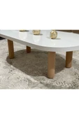 OlcayAksesuar Oval Model 120x60 cm Kalın Kenarlı Orta Sehpa Ahşap Ayaklı - 5