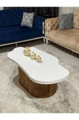 OlcayAksesuar Asimetrik Bulut Model 120x60 cm Kalın Kenarlı Orta Sehpa Kahverengi Orta Sehpa - 2