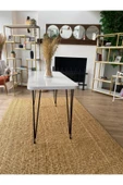 OlcayAksesuar Metal Ayaklı 120x59 cm Beyaz Mutfak Masası Çalışma Masası Bilgisayar Masası - 3