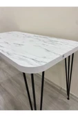 OlcayAksesuar Metal Ayaklı 120x59 cm Mermer Desenli Çalışma Masası Bilgisayar Masası - 5