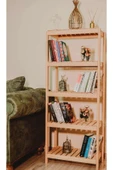 OlcayAksesuar Ahşap 5 Raflı Kitaplık Çok Amaçlı Dekoratif Raf thumbnail 2