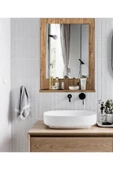 OlcayAksesuar Atlantik Çam Banyo Aynası Lavabo Aynası Dekoratif Ayna 60x45 cm Dikey - 2