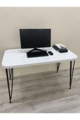OlcayAksesuar Metal Ayaklı 120x59 cm Beyaz Çalışma Masası Bilgisayar Masası thumbnail 2