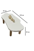 OlcayAksesuar Asimetrik Bulut Model 120x60 cm Kalın Kenarlı Orta Sehpa - 6