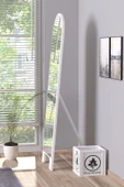 OlcayAksesuar Beyaz 150X43 cm Ayaklı Tek Kubbeli Salon Antre Çocuk Odası Banyo WC Yatak Odası Boy Aynası - 2