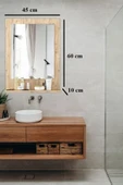 OlcayAksesuar Sonomo Banyo Aynası Lavabo Aynası Dekoratif Ayna 45x60 cm Dikey - 4