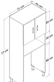 ARS TAŞ Mdf Çamaşır Makinası Dolabı | Suya Dayanıklı - 3
