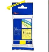 Tonersepeti Brother TZe-611 6mm Sarı üzerine Siyah Laminasyonlu Muadil Etiket thumbnail 1