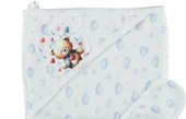 PAMUKLU BEBEK ÇOCUK BANYO HAVLU Damla Desenli Havlu Ayıcıklı 1/24 AY - 2