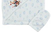 PAMUKLU BEBEK ÇOCUK BANYO HAVLU Damla Desenli Havlu Ayıcıklı 1/24 AY - 4