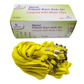 Mapi Metal Klipsli Polyester Yaka Kartı Askı İpi 50 li Paket Sarı 9102656 - 1