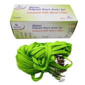 Mapi Metal Klipsli Polyester Yaka Kartı Askı İpi 50 li Paket Yeşil 9102655 - 1