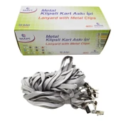 Mapi Metal Klipsli Polyester Yaka Kartı Askı İpi 50 li Paket Gri 9102660 - 1