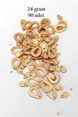 Oya Abiye Bileklik Kolye Pleksi Metalik Plastik Pul Altın Renk 24 gram 90 adet - BNC556 - 1
