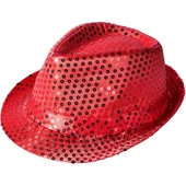 Kırmızı Payetli Fötr Şapka Yetişkin Boy - 1