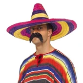 Sombrero Meksika Şapkası Renkli Örme Hasır Yetişkin Boy - 6