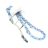 Mavi Beyaz İzmir Taraftar Renk Süzmesi Kapsül Model Kazaz Püsküllü 7-11mm Tesbih thumbnail 1