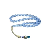 Mavi Beyaz İzmir Taraftar Renk Süzmesi Kapsül Model Kazaz Püsküllü 7-11mm Tesbih thumbnail 2