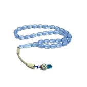 Mavi Beyaz İzmir Taraftar Renk Süzmesi Kapsül Model Kazaz Püsküllü 7-11mm Tesbih thumbnail 3