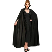 Siyah Renk Yakalı Halloween Pelerini 120 cm - 1