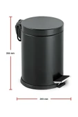 Fixer365 Siyah Renkli Paslanmaz Çelik Pedallı 12 Lt Çöp Kovası - 1